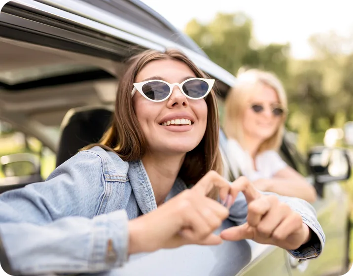 Passengers enjoying a ride - community on the road